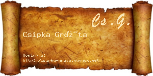 Csipka Gréta névjegykártya